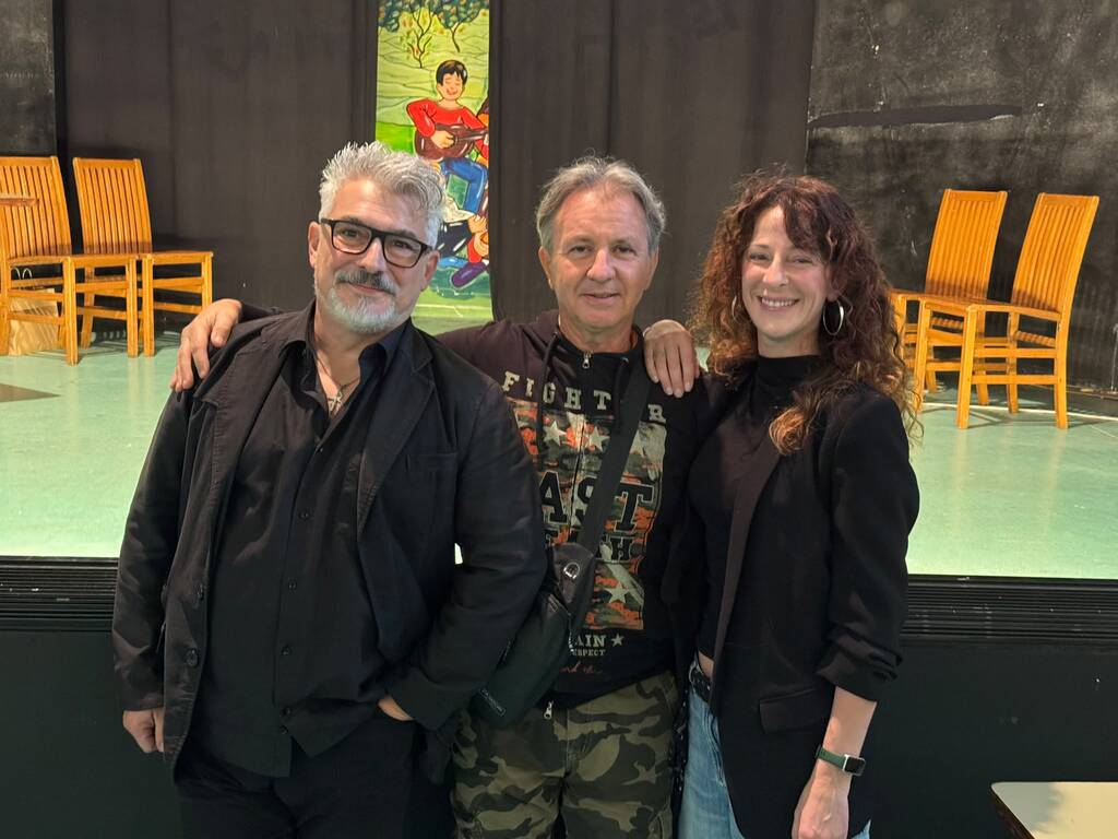 Alessio Tagliento, Luce e Maurizio durante il casting di Preture da Incubo al Teatro di Arnate.